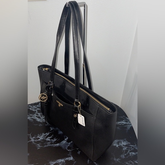 MICHAEL KORS Sullivan Large Leather Tote Bag Black AUTHENTIC NEW -Minor Damage - Picture 3 of 14